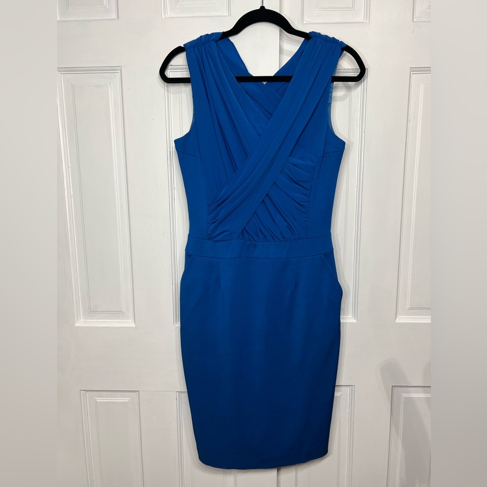 Reiss Harmony Royal Blue Sleeveless Cocktail Dress with Pockets Sz 4 - Picture 1 of 12